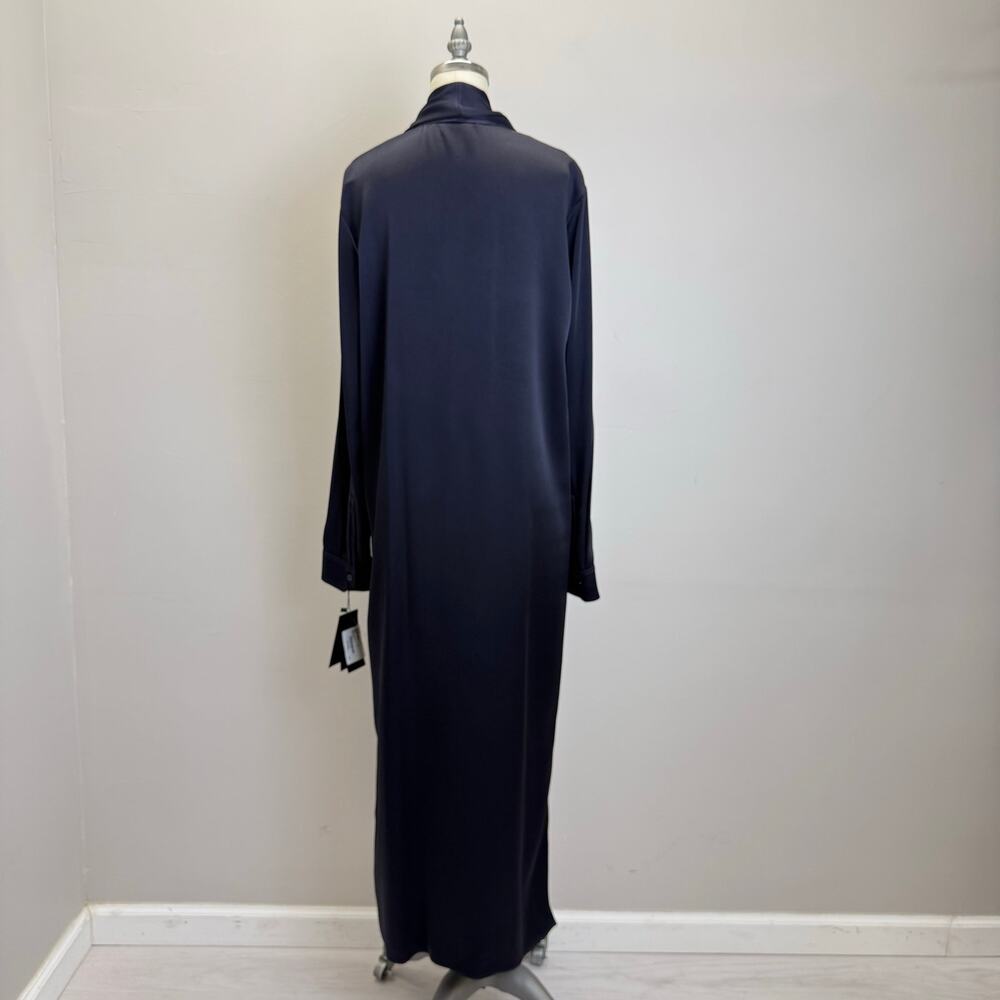 Saint Laurent Shirt Envers Crêpe Marine Foncé Dress – New With Tags 🔅 - Picture 13 of 15